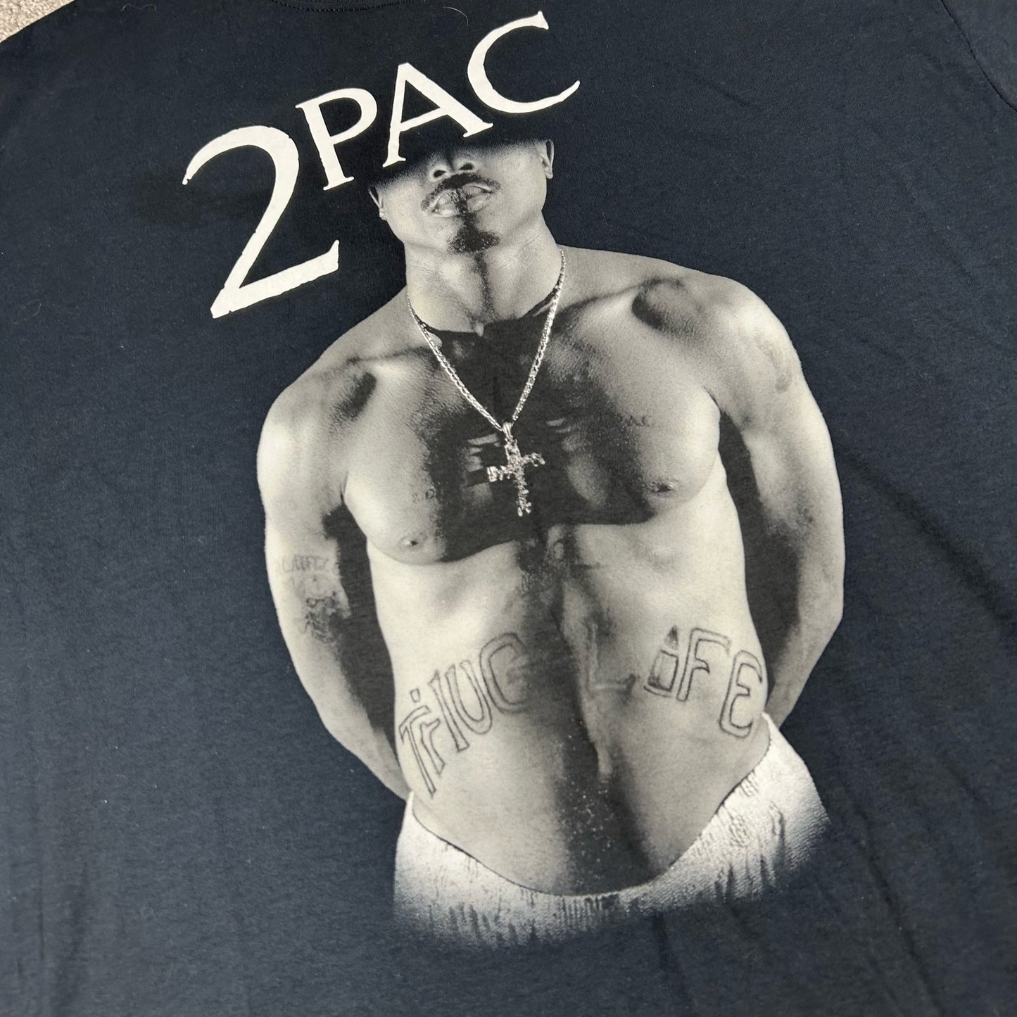 2Pac Tupac Graphic Black Mens Size Large Rapper Hip-Hop Short Sleeve T-Shirt