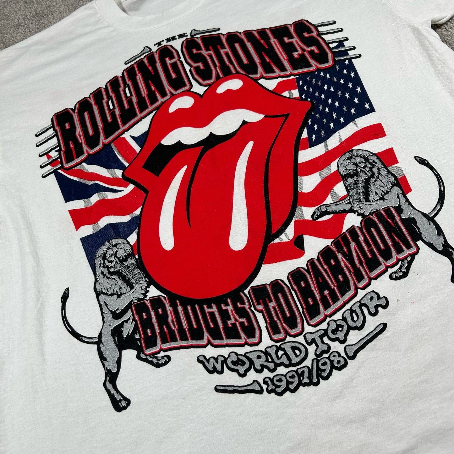 Vintage The Rolling Stones Bridges To Babylon 1997/1998 World Tour XL T-Shirt