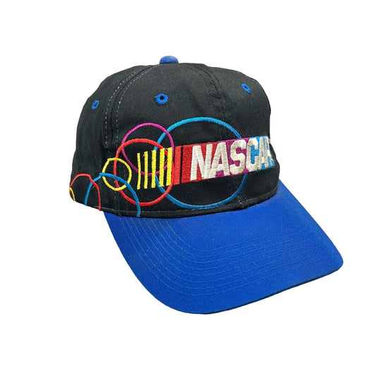 Vintage NASCAR Racing Embroidered Rings Chase OSFA Black Snapback Hat Cap