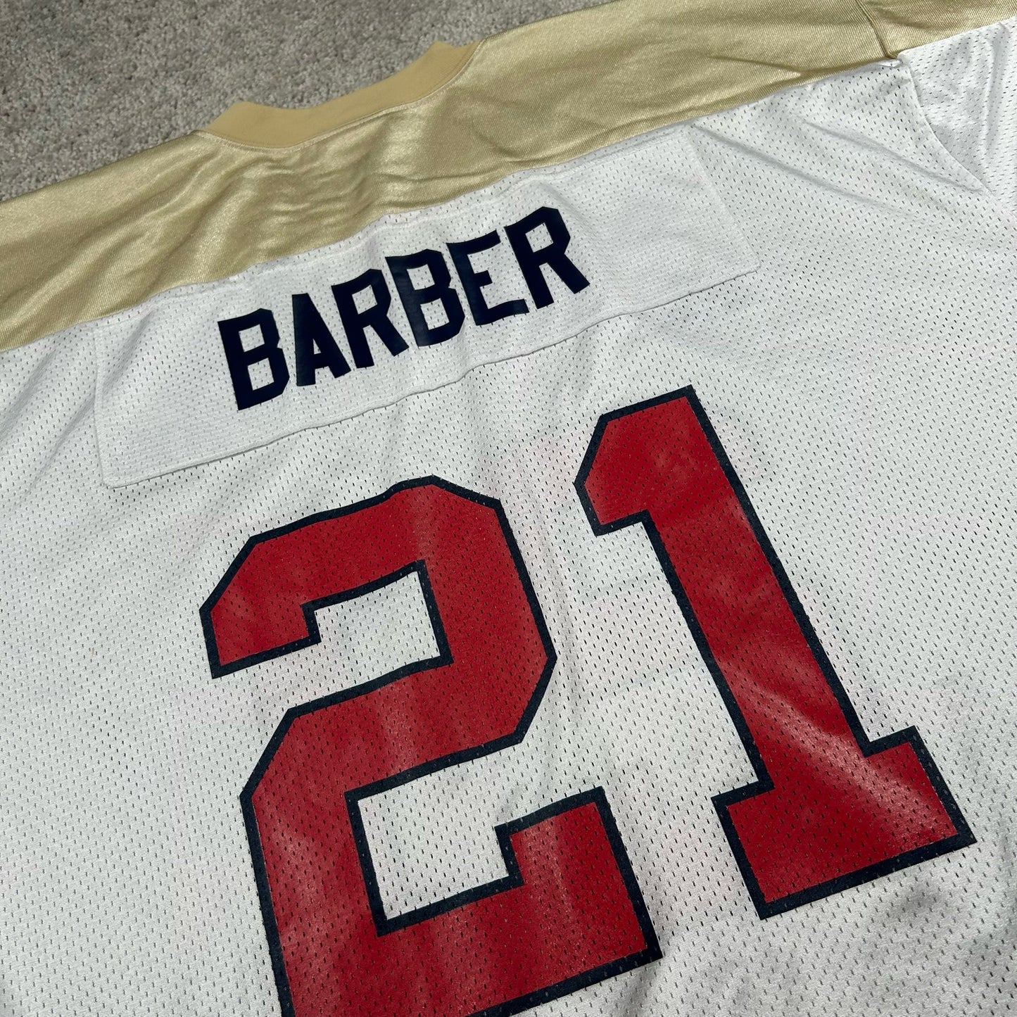 VTG New York Giants Majestic Tiki Barber Super Bowl Mens 2XL Made In USA Jersey