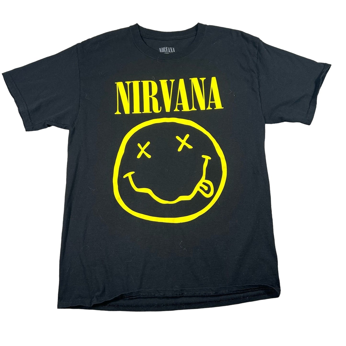 Nirvana Smiley Face Smile Y2K Black Mens Medium Band Tee Short Sleeve T-Shirt