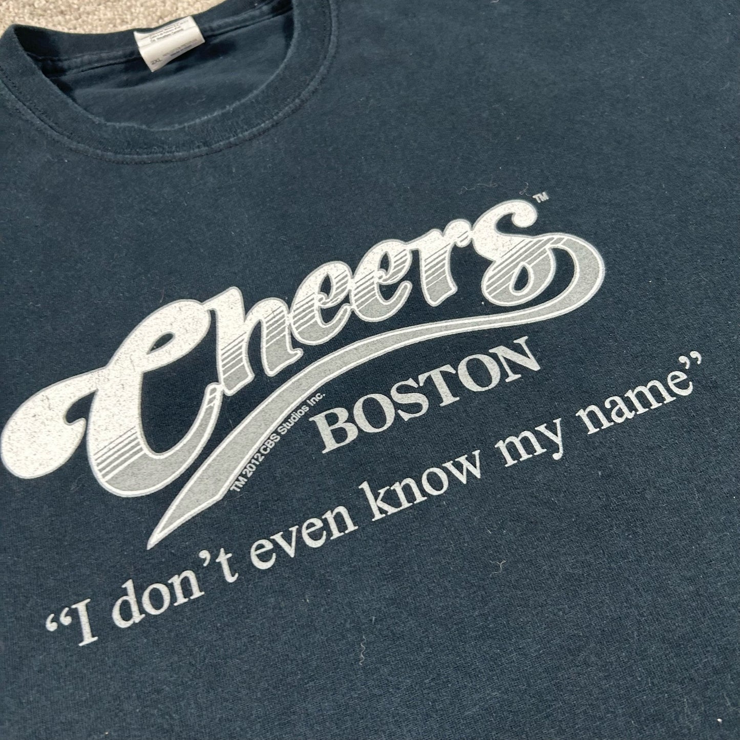 Vintage Cheers Boston TV Show Bar Mens 2XL XXL Black Short Sleeve T-Shirt