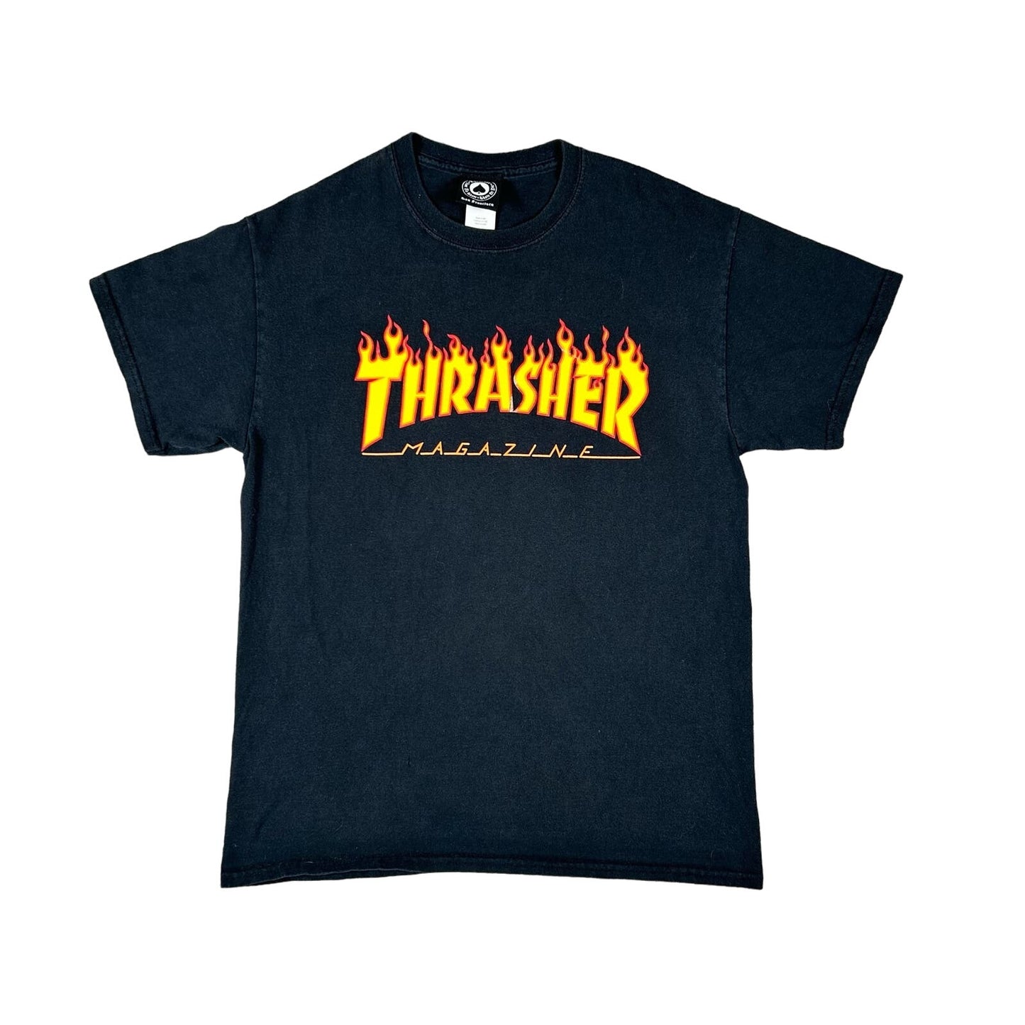 Thrasher Skateboard Magazine Fire Logo Mens Medium San Francisco Black T-Shirt