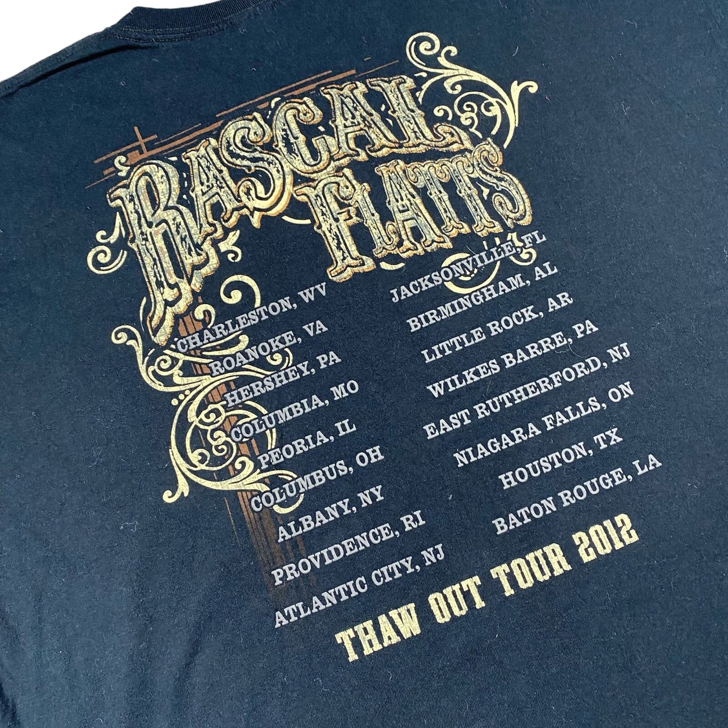 Rascal Flatts Thaw Out 2012 Tour Country Band Mens 2XL XXL Heavy Black T-Shirt