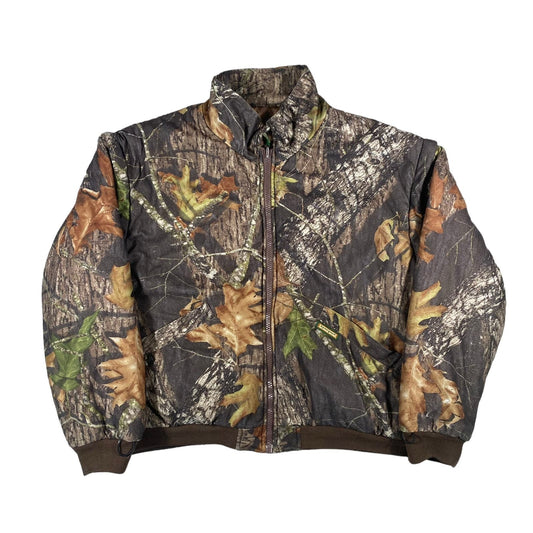Vintage Remington Camouflage Mossy Oak Removable Sleeves Mens Large Jacket Vest