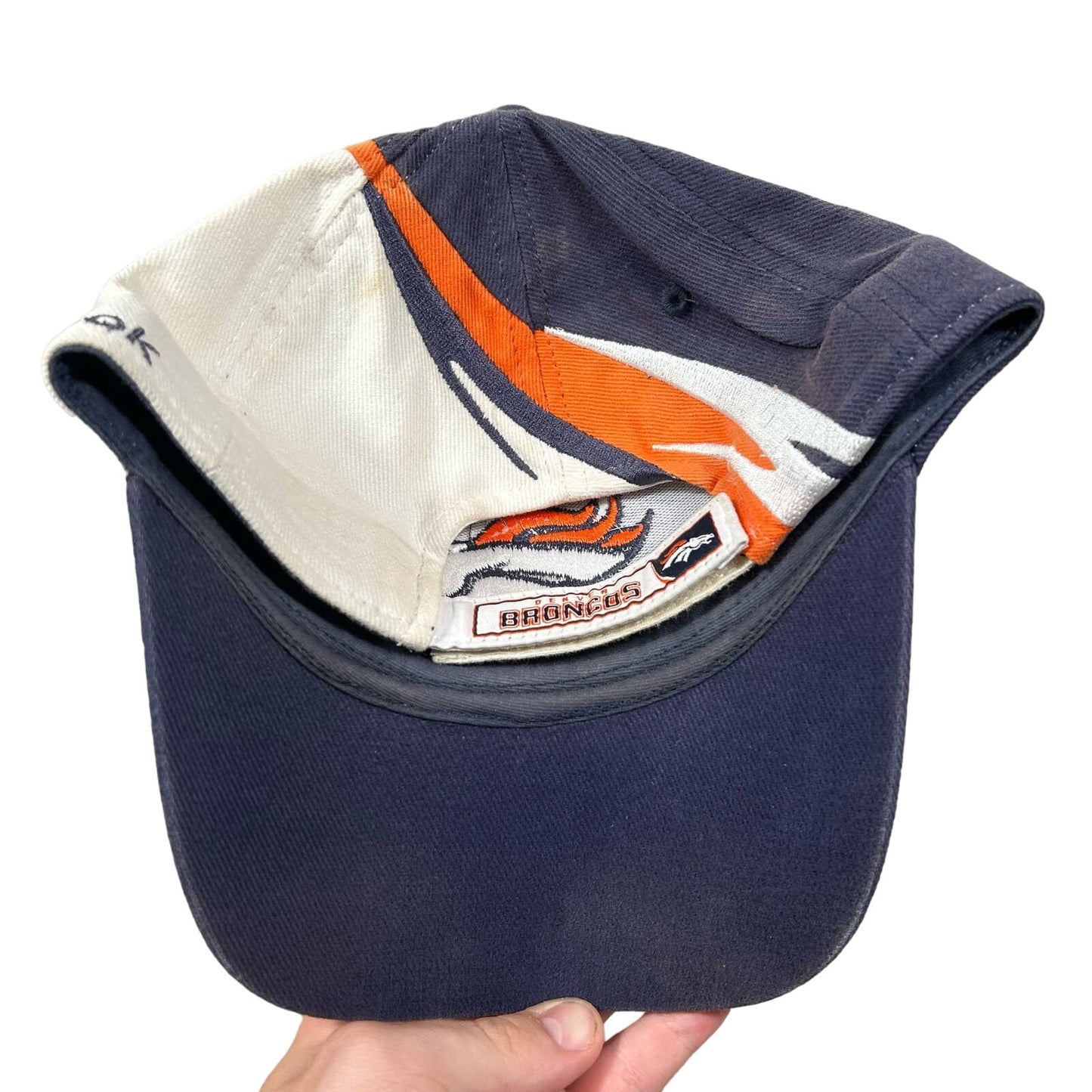 Denver Broncos NFL Drip Design Reebok One Size Fits All OSFA Strapback Hat Cap