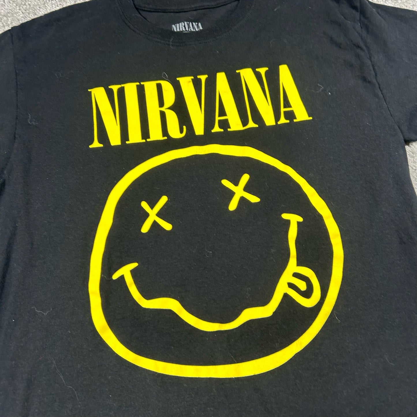 Nirvana Smiley Face Smile Y2K Black Mens Medium Band Tee Short Sleeve T-Shirt