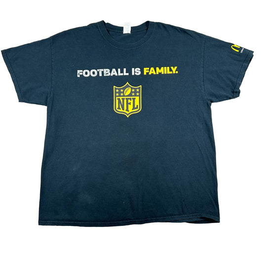 VTG Football Is Family NFL McDonalds Mens Size XL Black Short Sleeve T-Shirt