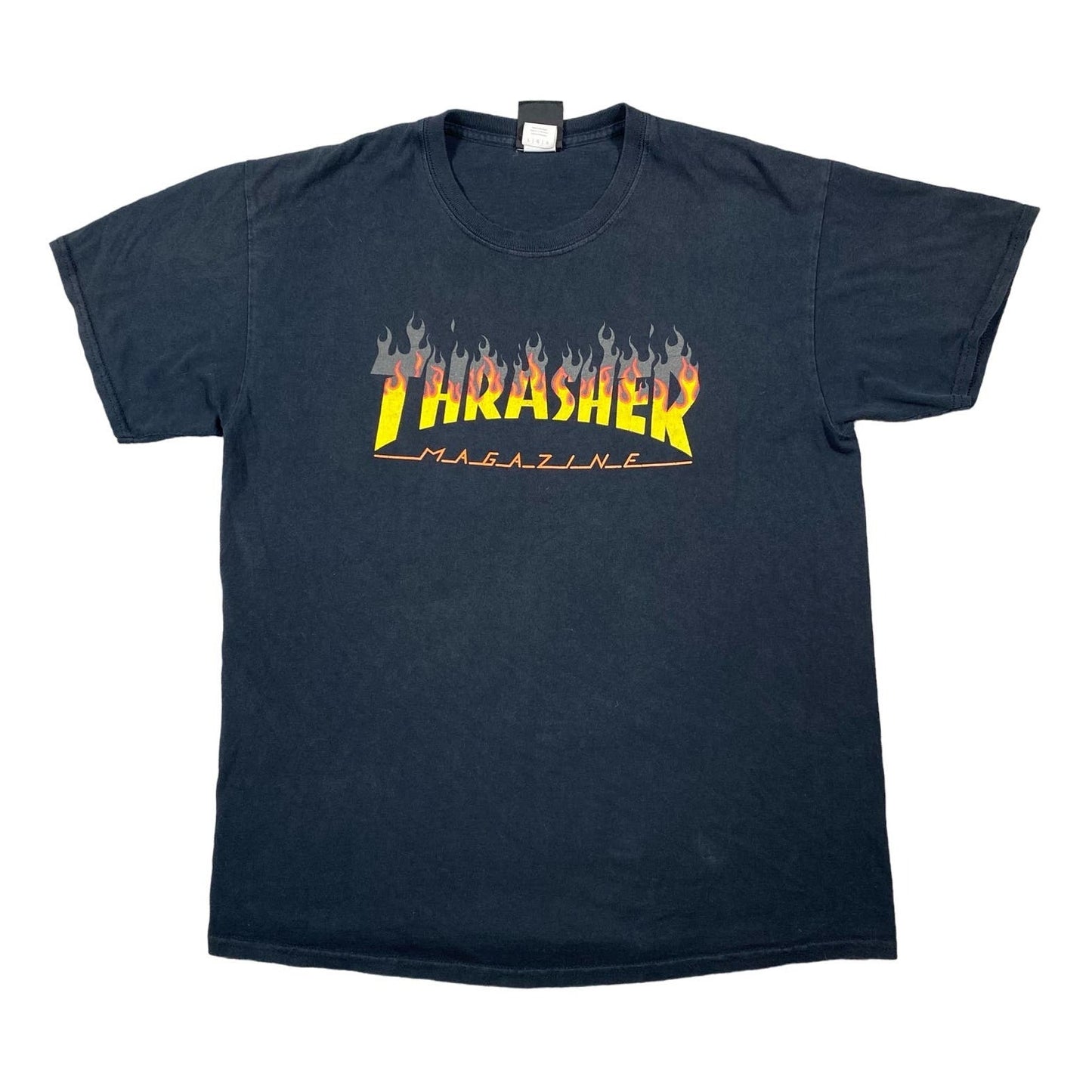 Thrasher Skateboard Magazine Y2K Fire Flame San Francisco Mens Large T-Shirt