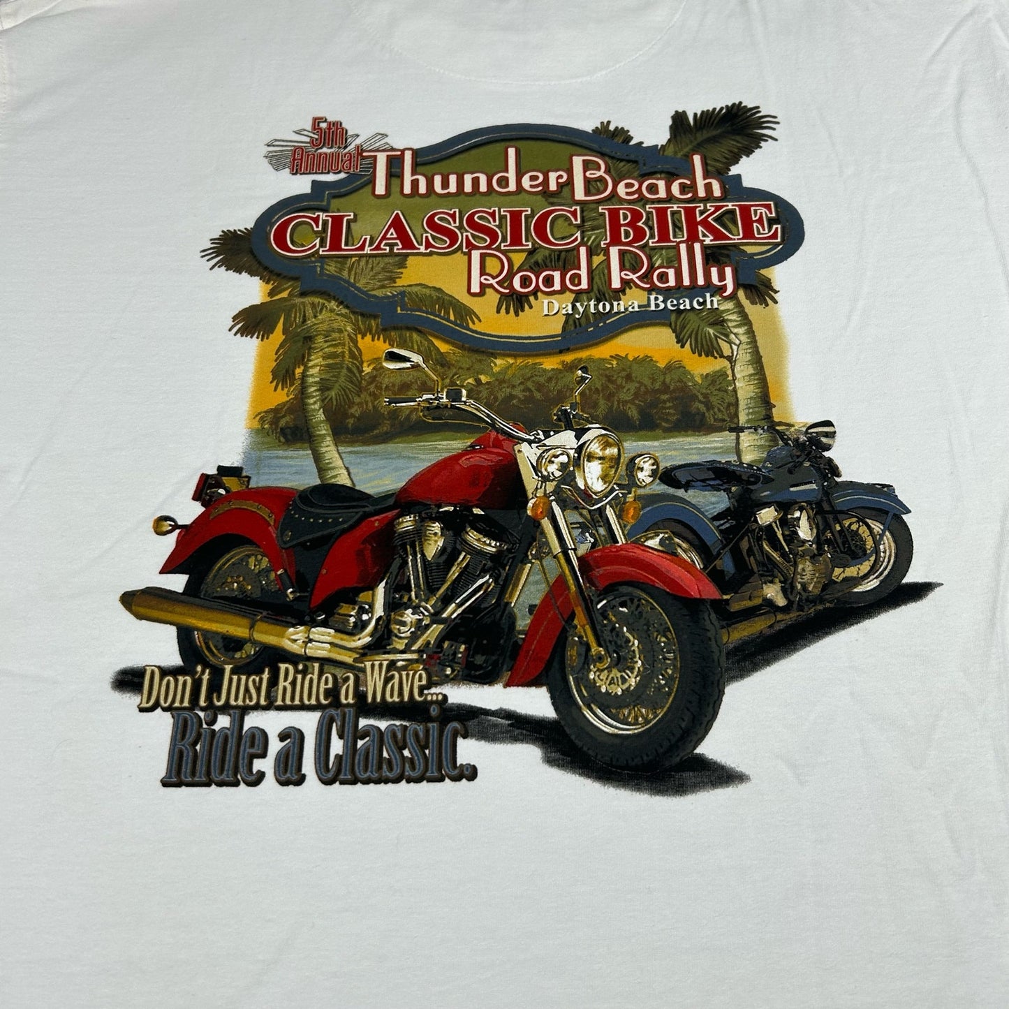 Thunder Beach Motorcycle Classic Bike Rally Daytona Beach Mens Large T-Shirt