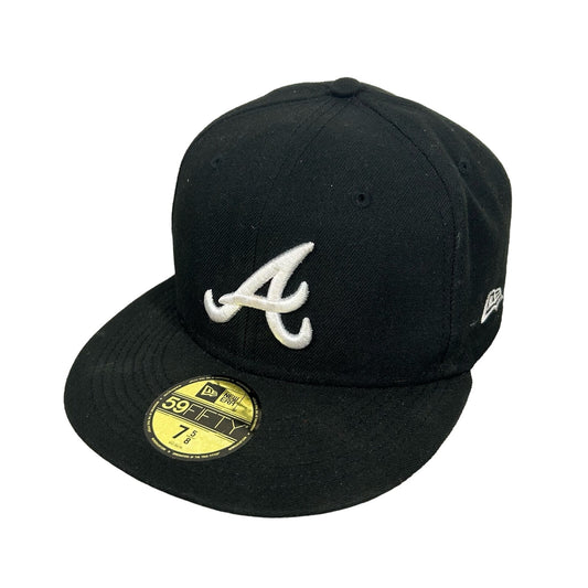 Atlanta Braves 59Fifty New Era MLB Black Adult Size 7 5/8 Fitted Hat