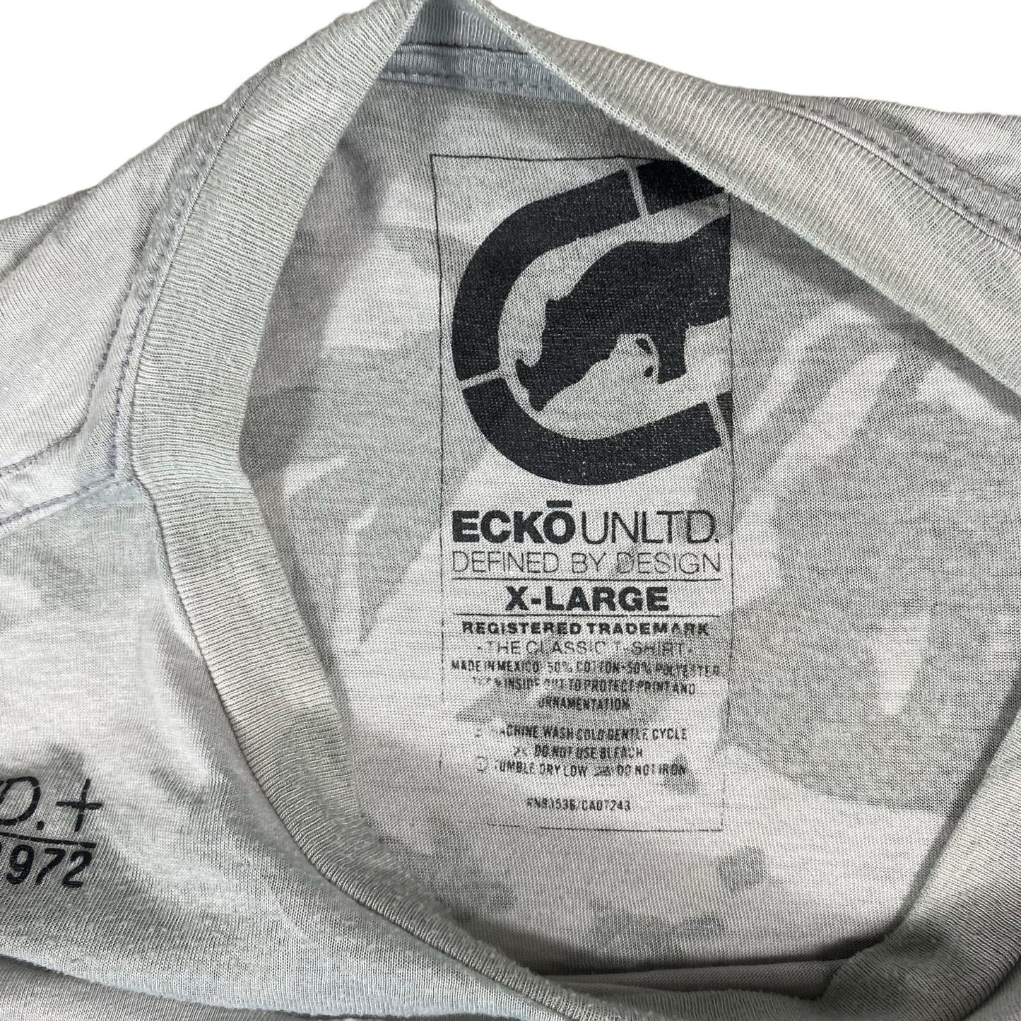 Ecko Unltd. Y2K Athletic Camo Gray Gym Mens Extra Large XL T-Shirt