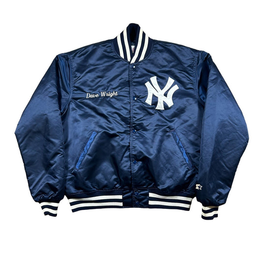 VTG 80s New York Yankees Starter Diamond Collection Mens XL Satin Bomber Jacket