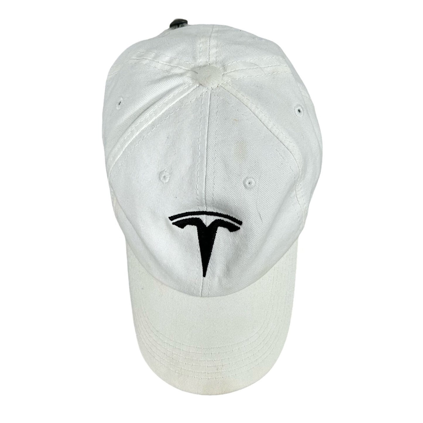 Tesla Electric Vehicles Elon Musk Embroidered White Mens OSFA Strapback Hat Cap