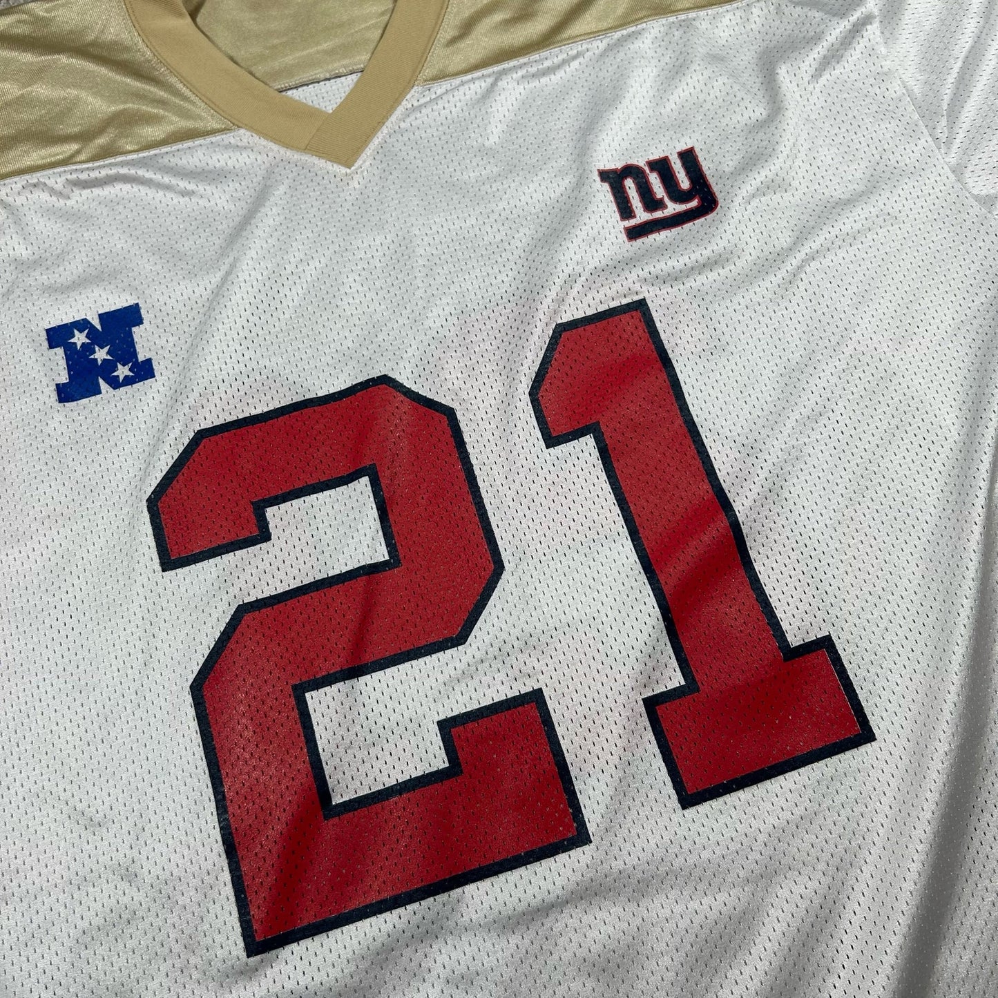 VTG New York Giants Majestic Tiki Barber Super Bowl Mens 2XL Made In USA Jersey