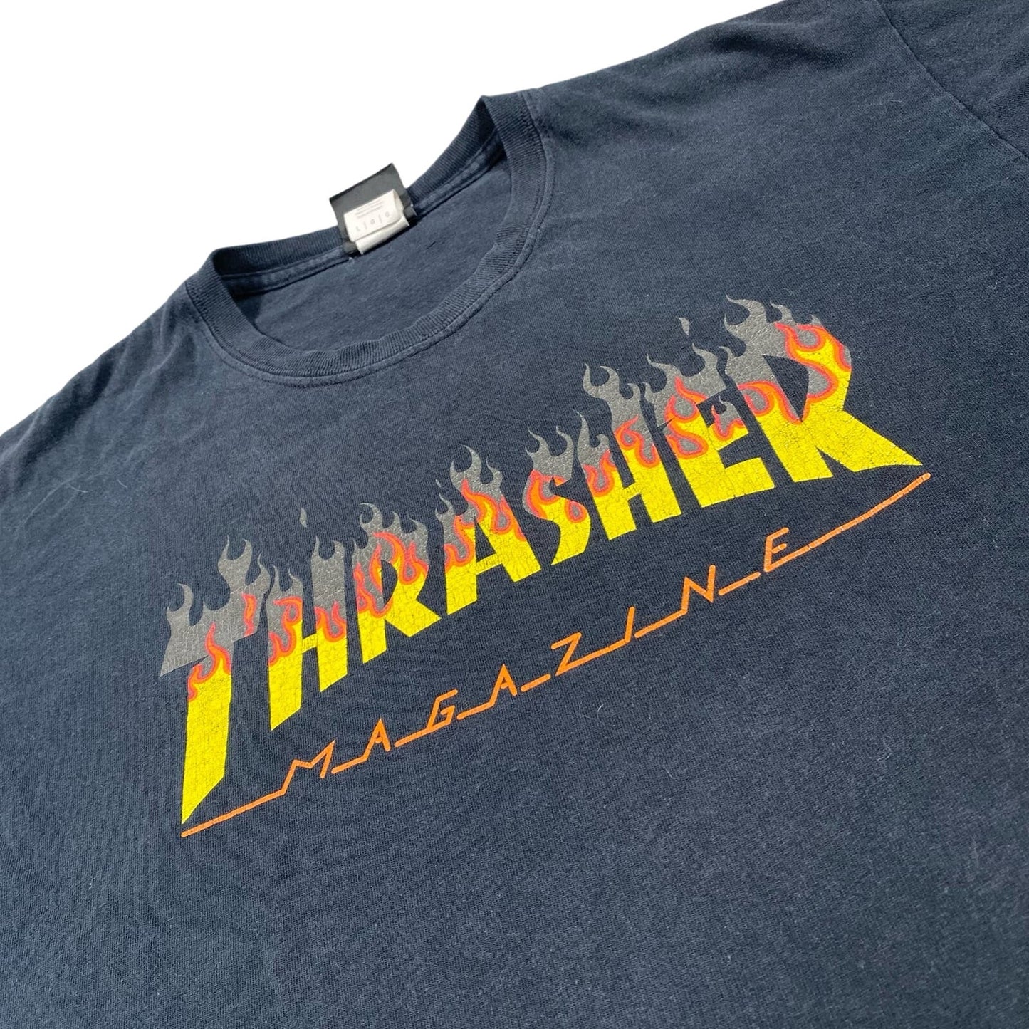 Thrasher Skateboard Magazine Y2K Fire Flame San Francisco Mens Large T-Shirt