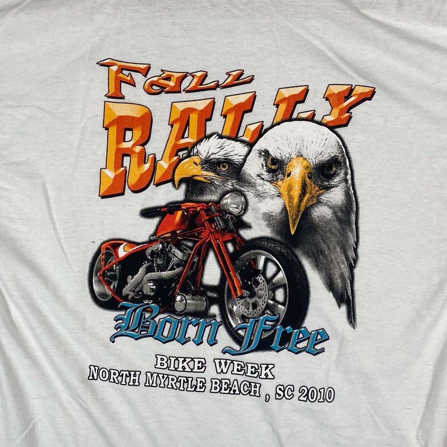 (XL) Vintage Myrtle Beach Motorcycle Fall Rally Bald Eagle Vintage T-shirt