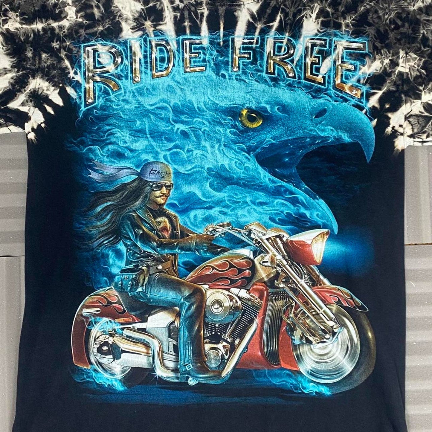 (M) AOP Fire Motorcycle T-Shirt