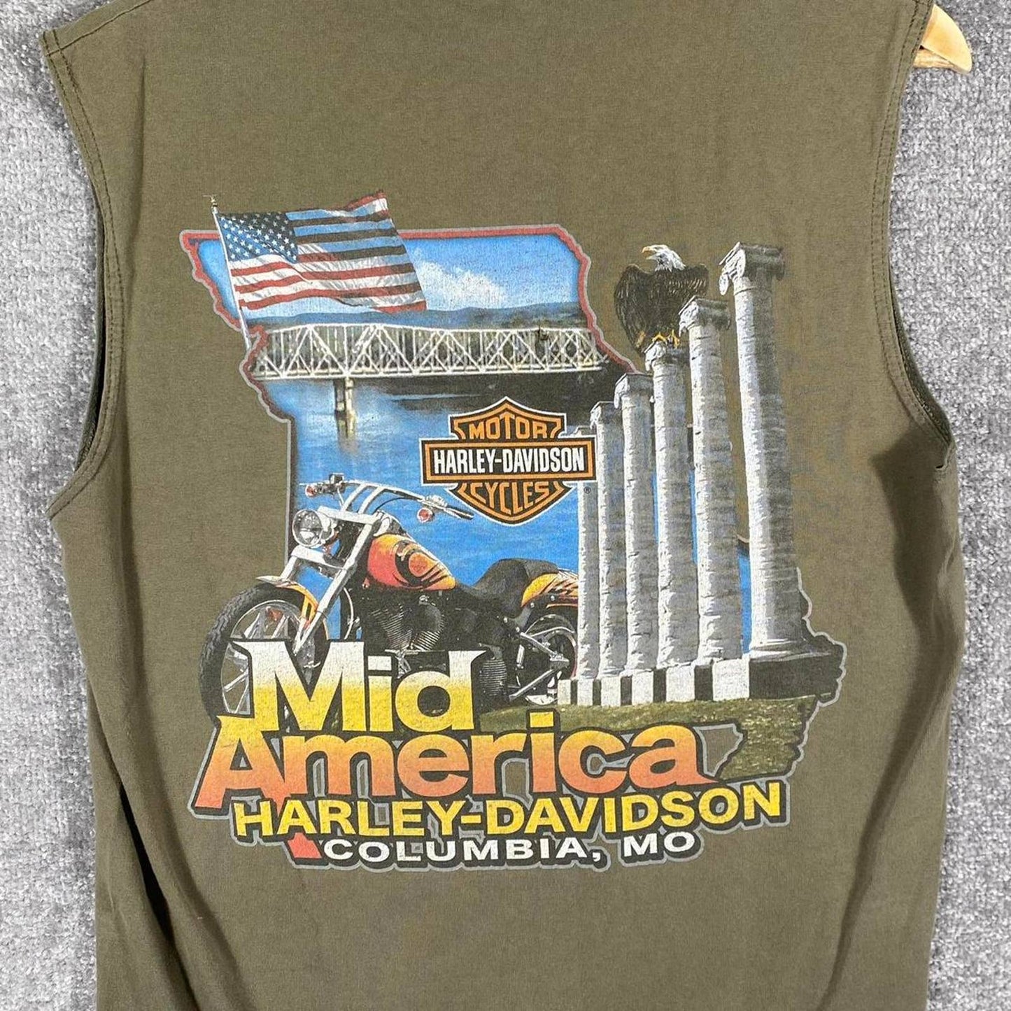 (M) Harley Davidson Mid America Columbia Missouri Tank Top